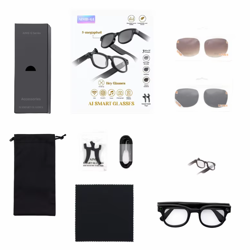 Gafas de Sol Inteligentes Deportivas con Bluetooth, Grabación de Video y Voz AI